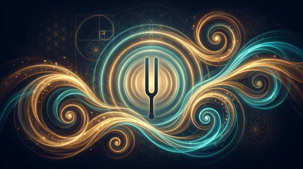 432 Hz Frequenz Visualisierung goldene Klangwellen natuerliche Stimmung