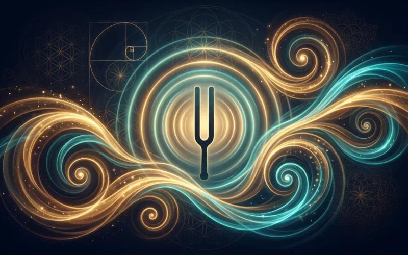 432 Hz Frequenz Visualisierung goldene Klangwellen natuerliche Stimmung