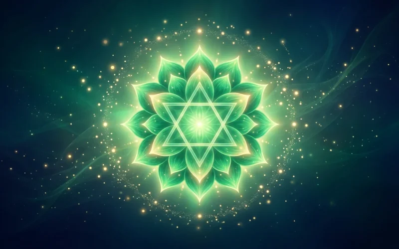 Herzchakra Anahata Visualisierung gruenes Licht Energiezentrum Lotus