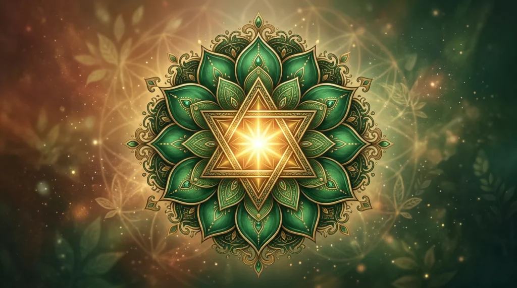 Anahata Chakra Symbol zwölf Blütenblatt Lotus Sanskrit Herzchakra Tradition