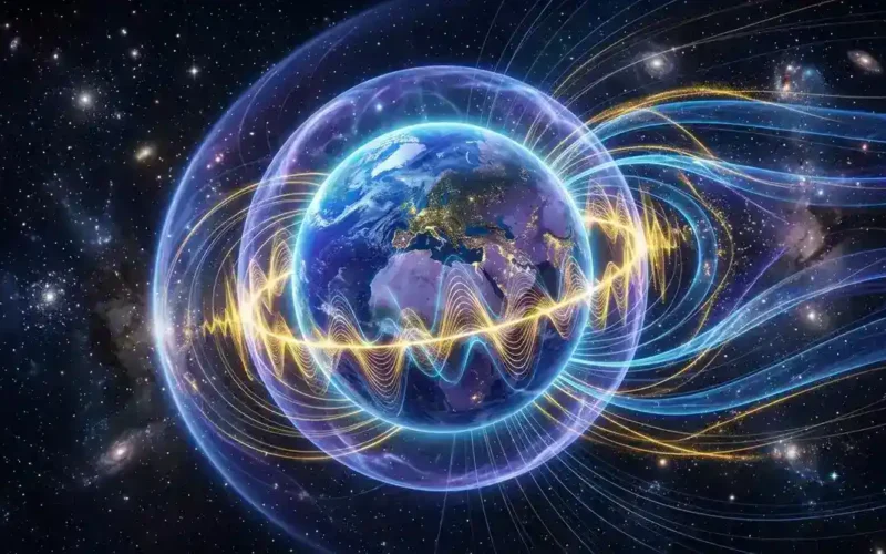 Schumann Frequenz Visualisierung elektromagnetische Wellen Erde Ionosphaere 7.83 Hz