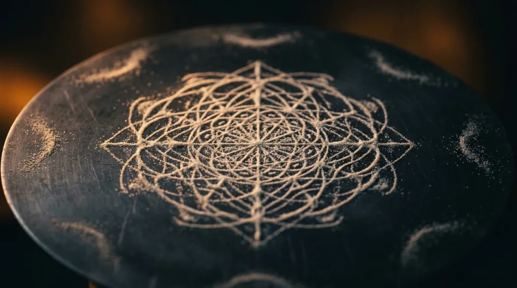 Kymatik Frequenzmuster zeigt wie Schwingungen sichtbare Strukturen erzeugen